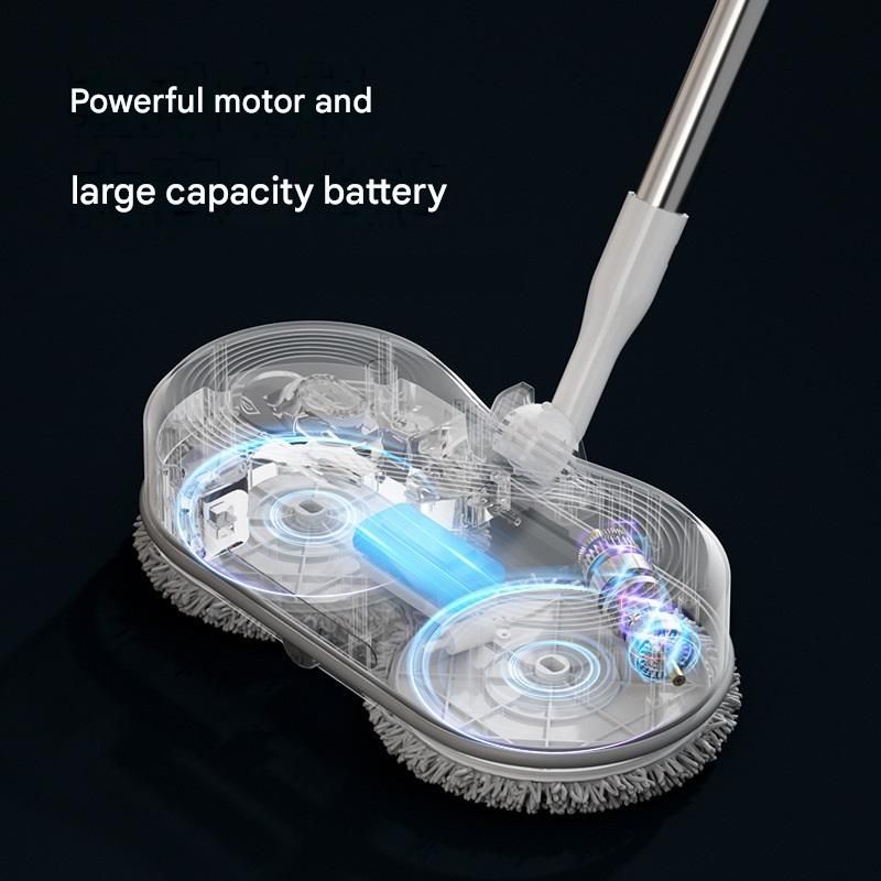 White Cordless Electric Spray Mop with LED Light Adjustable Handle Wireless Self-Propelled Floor Cleaner for V888-ELOSUNG53375