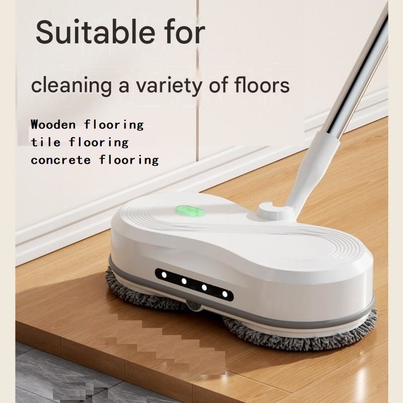 White Cordless Electric Spray Mop with LED Light Adjustable Handle Wireless Self-Propelled Floor Cleaner for V888-ELOSUNG53375