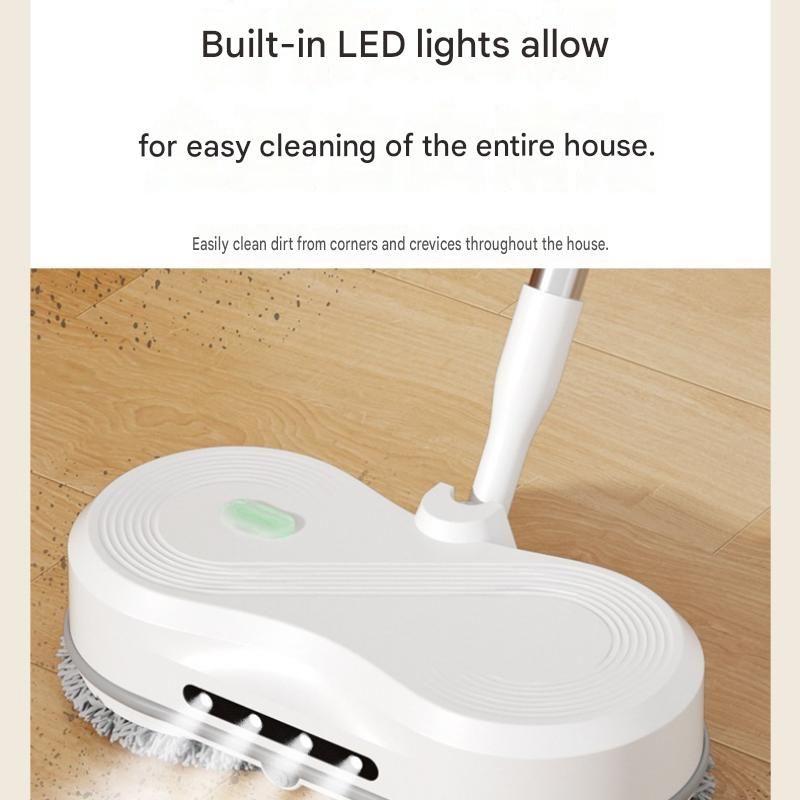 White Cordless Electric Spray Mop with LED Light Adjustable Handle Wireless Self-Propelled Floor Cleaner for V888-ELOSUNG53375