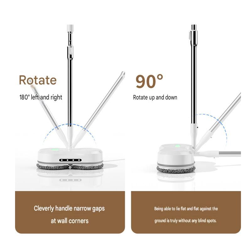 White Cordless Electric Spray Mop with LED Light Adjustable Handle Wireless Self-Propelled Floor Cleaner for V888-ELOSUNG53375