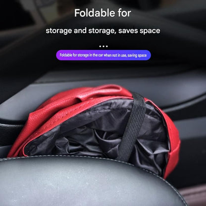 Red Car Trash Can - Foldable Dual-Layer Waterproof Car Garbage Bin , Space-Saving, Easy Clean, Portable V888-ELOSUNG53382
