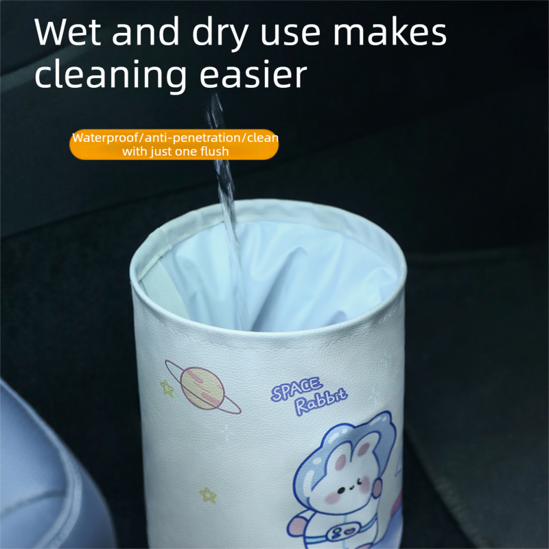 Space rabbit pattern Car Trash Can - Foldable Dual-Layer Waterproof Car Garbage Bin , Space-Saving, Easy V888-ELOSUNG53383