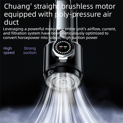 Black and Grey Cordless Handheld Vacuum Cleaner 17000Pa High Suction Portable Rechargeable 5 in 1 Car Home V888-ELOSUNG53390