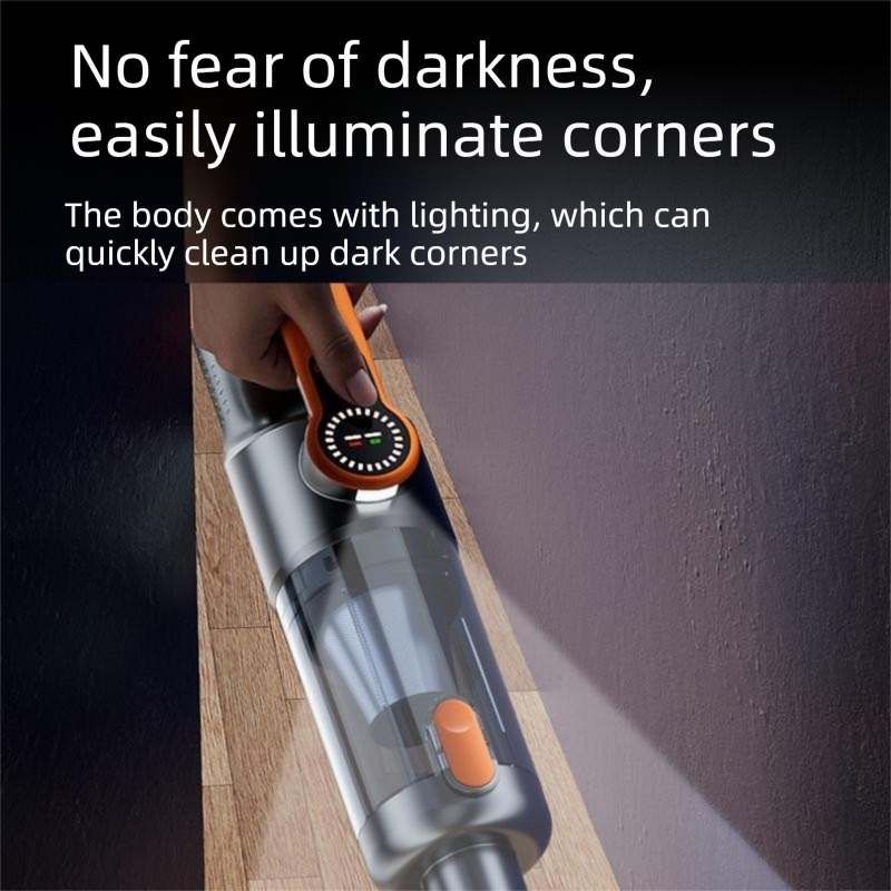 Black and Grey Cordless Handheld Vacuum Cleaner 17000Pa High Suction Portable Rechargeable 5 in 1 Car Home V888-ELOSUNG53390