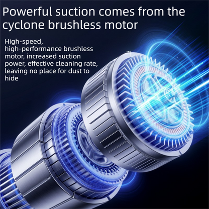 Silver and Orange Cordless Handheld Vacuum Cleaner 17000Pa High Suction Portable Rechargeable 5 in 1 Car Home V888-ELOSUNG53391