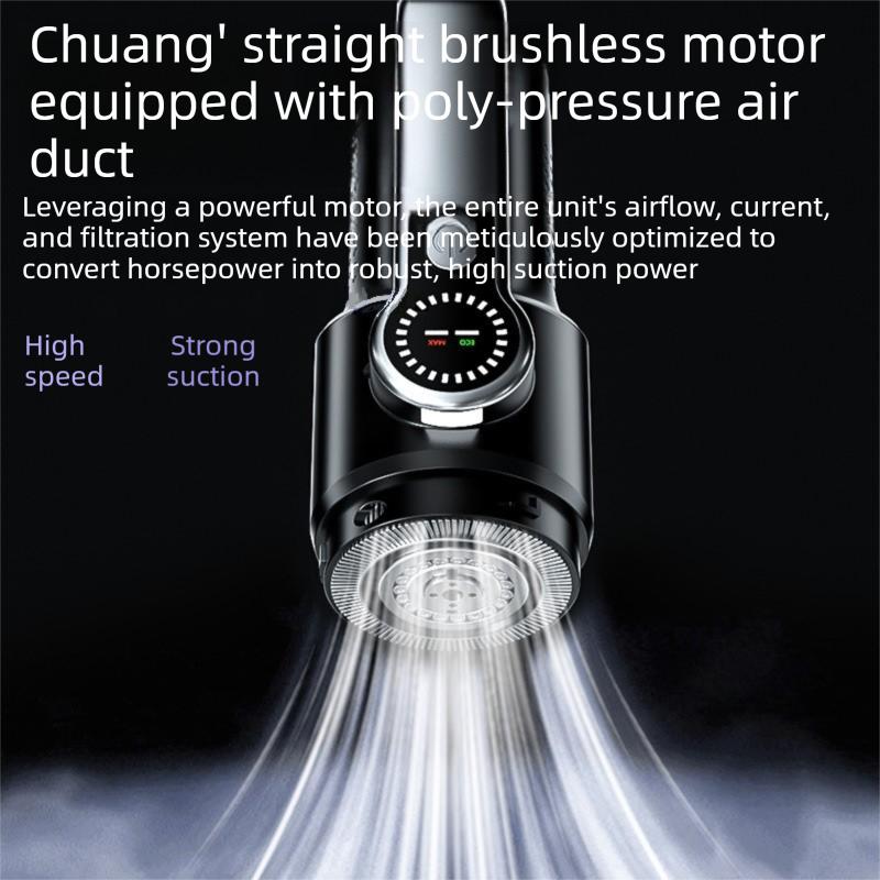 Silver and Orange Cordless Handheld Vacuum Cleaner 17000Pa High Suction Portable Rechargeable 5 in 1 Car Home V888-ELOSUNG53391