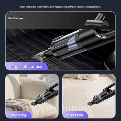 Silver and Orange Cordless Handheld Vacuum Cleaner 17000Pa High Suction Portable Rechargeable 5 in 1 Car Home V888-ELOSUNG53391