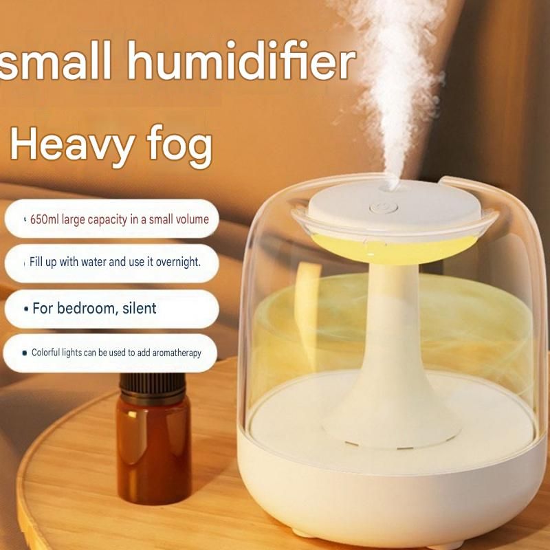 Black 650ML USB Mini Humidifier with Aromatherapy Function, Cool Mist Air Humidifier for Bedroom, Home V888-ELOSUNG53433