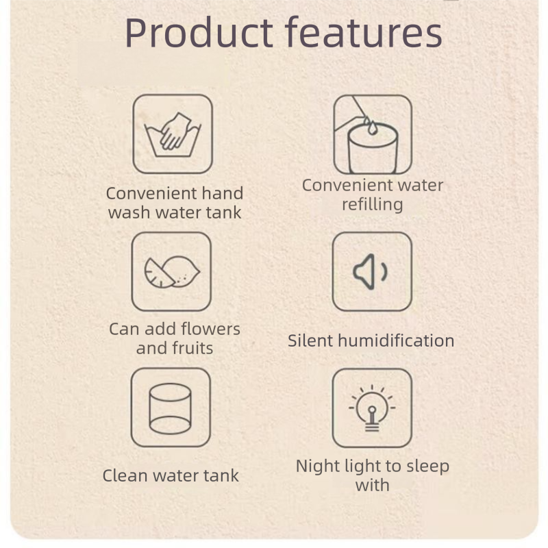 White 650ML USB Mini Humidifier with Aromatherapy Function, Cool Mist Air Humidifier for Bedroom, Home V888-ELOSUNG53434
