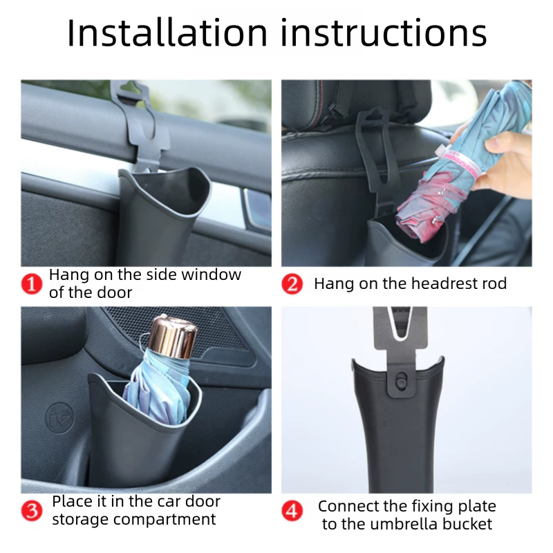 Car Umbrella Storage Bucket-a hanging storage container that is convenient to use; suitable for seatbacks or V888-ELOSUNG53435