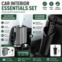 2 pcs Car interior essentials set-Silvery Car Air Vent Aroma Diffuser & Black Hanging Storage Bin- hanging V888-ELOSUNG53452