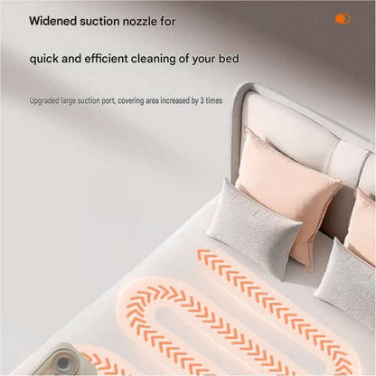 White Cordless UV-C Mite Remover Vacuum - 400ml Dust Cup, High-Frequency Tapping, Ergonomic Handle, Deep Cleaning for Bedding carpet Sofa Pet Hair
