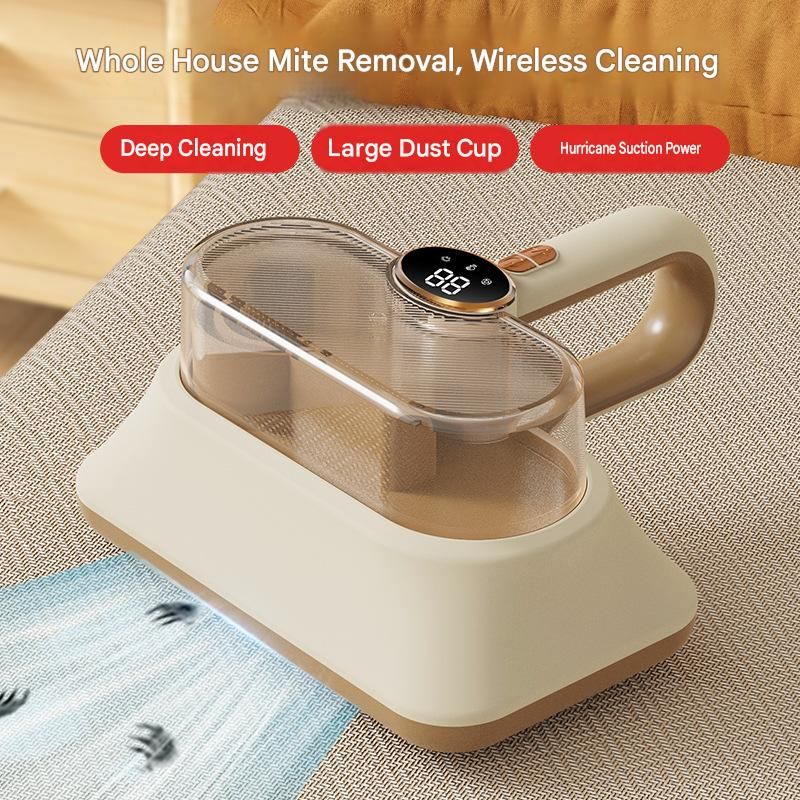 Blue Cordless UV-C Mite Remover Vacuum - 400ml Dust Cup, High-Frequency Tapping, Ergonomic Handle, Deep Cleaning for Bedding carpet Sofa Pet Hair