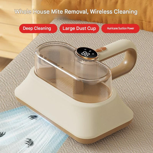 Blue Cordless UV-C Mite Remover Vacuum - 400ml Dust Cup, High-Frequency Tapping, Ergonomic Handle, Deep Cleaning for Bedding carpet Sofa Pet Hair