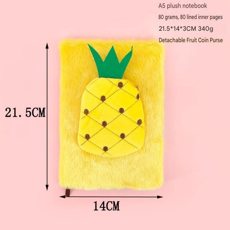 Fruit-Shaped Office Supplies Set-3 packs Watermelon Shaped Sticky Notes  and A5 Plush Notebook with Watermelon Shaped Detachable Coin Purse - Cute Memo Pads for Journaling Office School Gift Ready