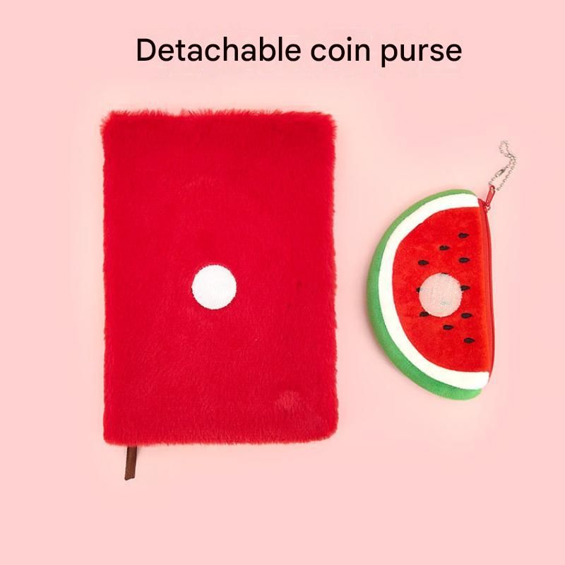 Fruit-Shaped Office Supplies Set-3 packs Orange Shaped Sticky Notes  and A5 Plush Notebook with Orange Shaped Detachable Coin Purse - Cute Memo Pads for Journaling Office School Gift Ready
