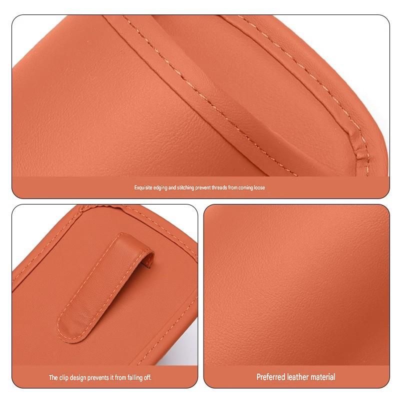Universal Brown Car Storage Set - PU Leather Air Vent Organizer and Hanging Cup Holder for Doors and Seats - Multi-Purpose Interior Tidy for Commute and Travel