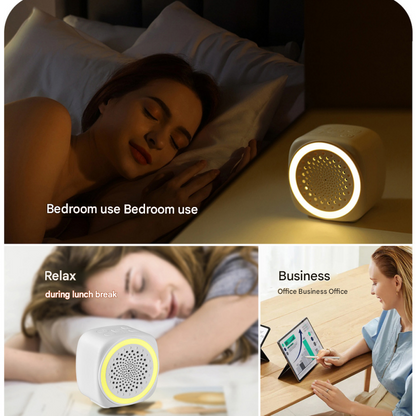 Lightweight and portable White Noise Sleep Machine with Night Light - 26 Soothing Sounds, 7-Color LED, Timer & USB-C Charging for Adults