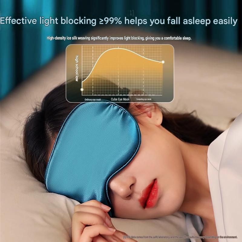 Black Spandex Sleep Eye Mask - 360 Degree Blackout, Zero Pressure Fit, Adjustable Strap, Includes Storage Bag and Earplugs for Travel and Napping