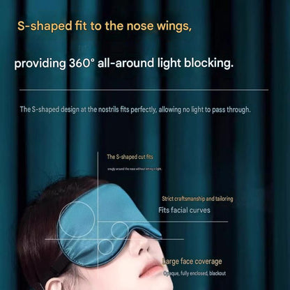 Blue Spandex Sleep Eye Mask - 360 Degree Blackout, Zero Pressure Fit, Adjustable Strap, Includes Storage Bag and Earplugs for Travel and Napping