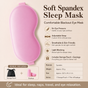 Pink Spandex Sleep Eye Mask - 360 Degree Blackout, Zero Pressure Fit, Adjustable Strap, Includes Storage Bag and Earplugs for Travel and Napping