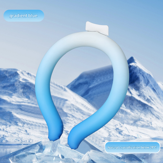 Gradient Blue Instant Cool PCM Neck Ring - 28 degrees C Phase Change Material for Sweat-Free Relief - V888-ELOSUNG54002