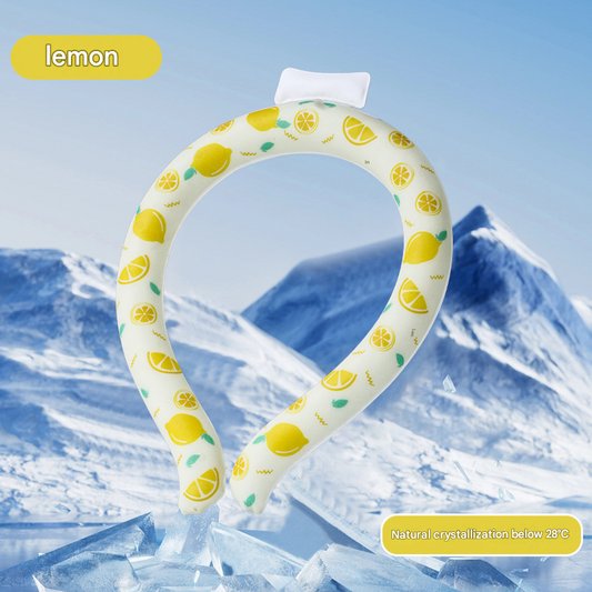 Lemon Instant Cool PCM Neck Ring - 28 degrees C Phase Change Material for Sweat-Free Relief - Ultra-Light V888-ELOSUNG54004