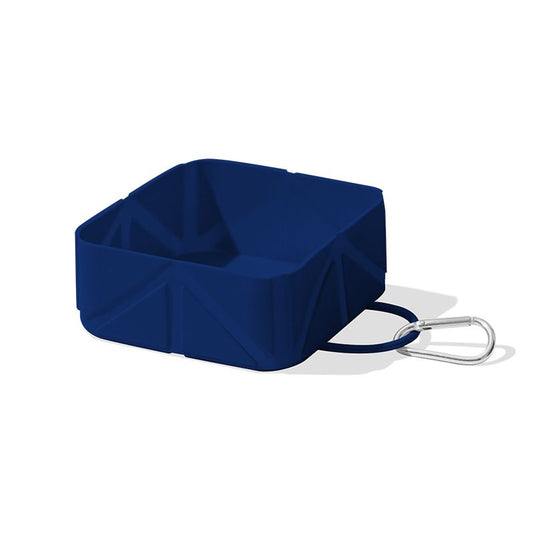2-Pack Blue Portable Silicone Pet Travel Bowl - Foldable Outdoor Water & Food Dish for Dogs & Cats - V888-ELOSUNG54012