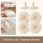 2 Suction Cups + 4 Honeycomb Kitchen Sponges Set - Dishwashing Cleaning Scrubbers V888-ELOSUNG54022