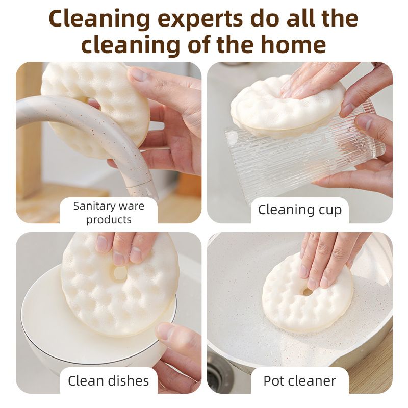 2 Suction Cups + 4 Honeycomb Kitchen Sponges Set - Dishwashing Cleaning Scrubbers V888-ELOSUNG54022