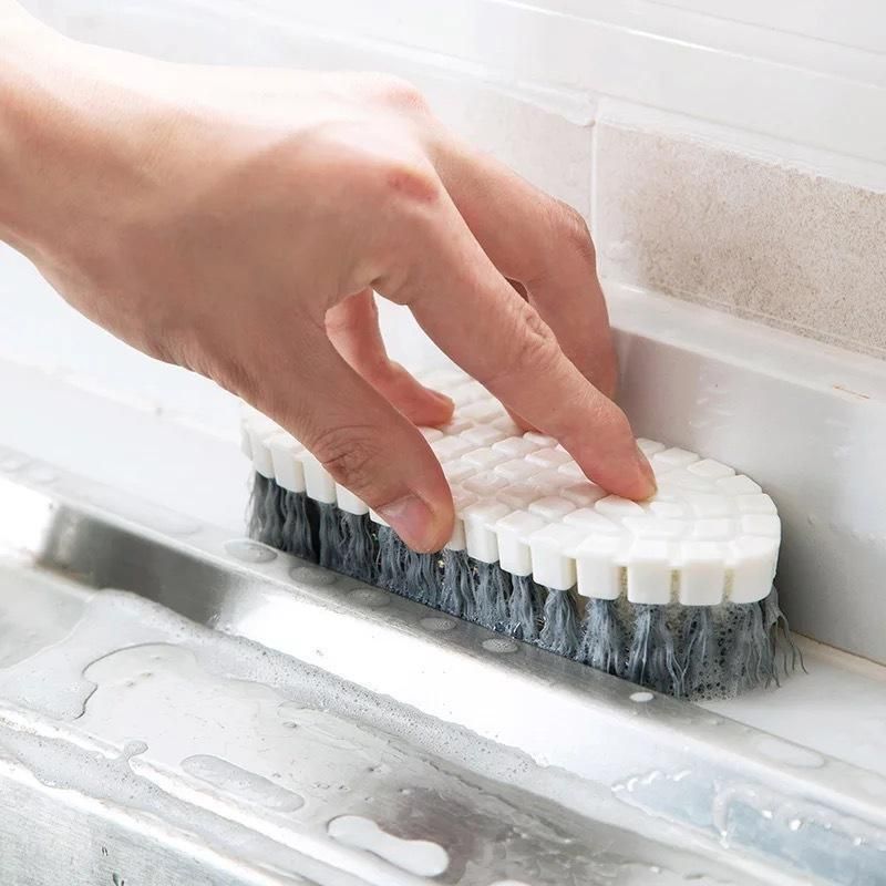 3 Pack Flexible Bendable Cleaning Brushes Multi-Purpose Kitchen Bathroom Scrubber Set for Faucets Tiles V888-ELOSUNG54028