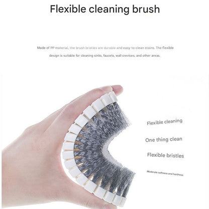 3 Pack Flexible Bendable Cleaning Brushes Multi-Purpose Kitchen Bathroom Scrubber Set for Faucets Tiles V888-ELOSUNG54028