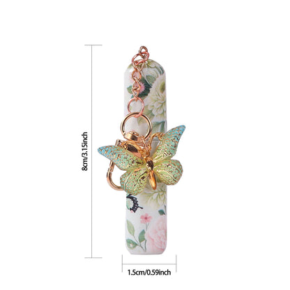 3 Pack Red 5ml Portable Perfume Atomizer Keychain Butterfly Charm Floral Refillable Travel Spray Bottle Set - V888-ELOSUNG54031
