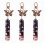 3 Pack Black 5ml Portable Perfume Atomizer Keychain Butterfly Charm Floral Refillable Travel Spray Bottle Set V888-ELOSUNG54033