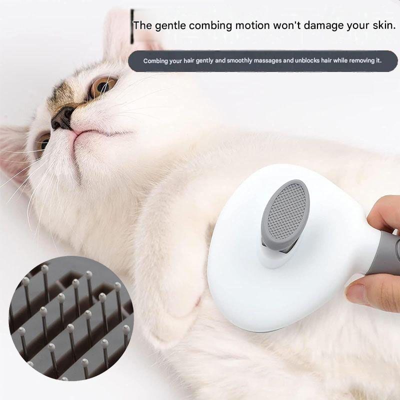 Ginger Cat Complete Cat Care Set - One-Touch Deshedding Brush, Stainless Steel Nail Clipper & Fur Collection V888-ELOSUNG54041