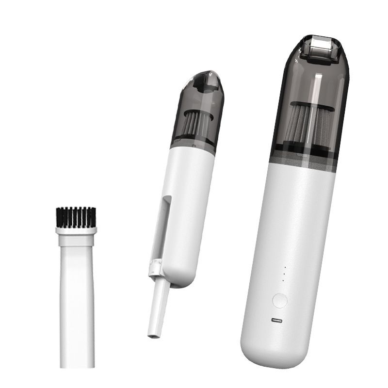 White Mini Wireless Handheld Vacuum Cleaner--Wireless Mini Dust Cleaner with Strong Suction, USB Type C V888-ELOSUNG54056