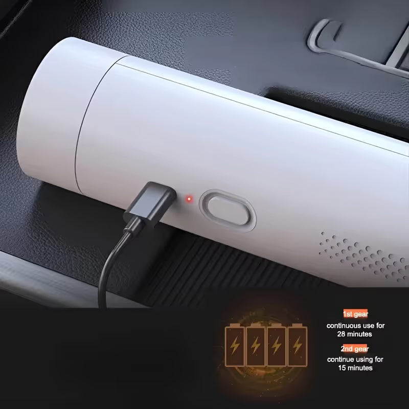 White Mini Wireless Handheld Vacuum Cleaner--Wireless Mini Dust Cleaner with Strong Suction, USB Type C V888-ELOSUNG54056