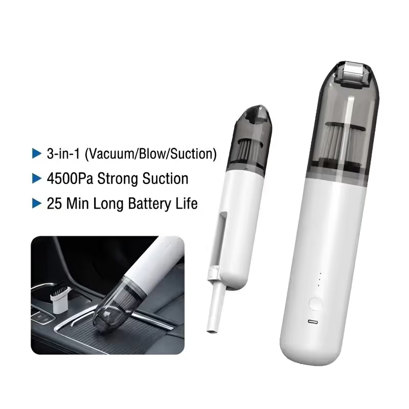 Black Mini Wireless Handheld Vacuum Cleaner--Wireless Mini Dust Cleaner with Strong Suction, USB Type C V888-ELOSUNG54057
