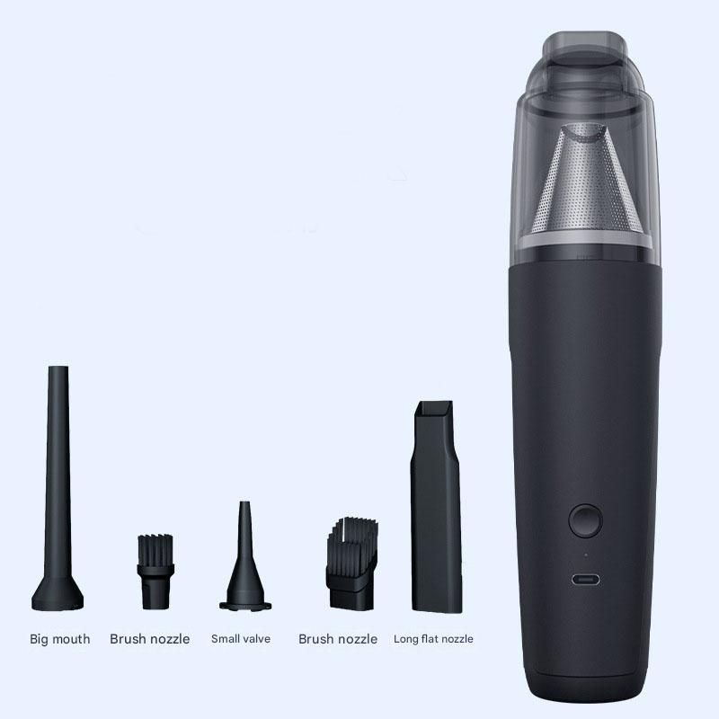 Black Portable Handheld Vacuum Cleaner - Cordless USB Rechargeable Mini Dust Cleaner with Blow and Suction V888-ELOSUNG54059