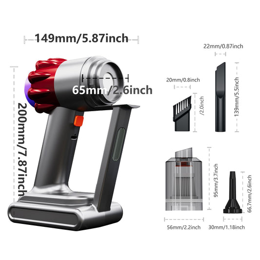 Portable Wireless Car Vacuum Cleaner 4 in 1 Handheld Air Duster Rechargeable Mini Vacuum for Pet Hair V888-ELOSUNG54068