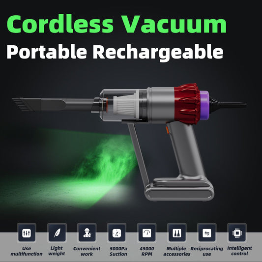 Portable Wireless Car Vacuum Cleaner 4 in 1 Handheld Air Duster Rechargeable Mini Vacuum for Pet Hair V888-ELOSUNG54068