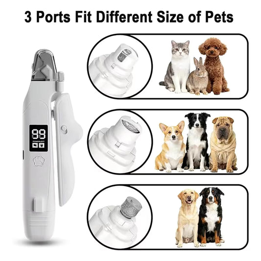 2 in 1 Pet Nail Clippers with Grinder LED Light Rechargeable Electric Dog Cat Nail Trimmer with LCD Display V888-ELOSUNG54069