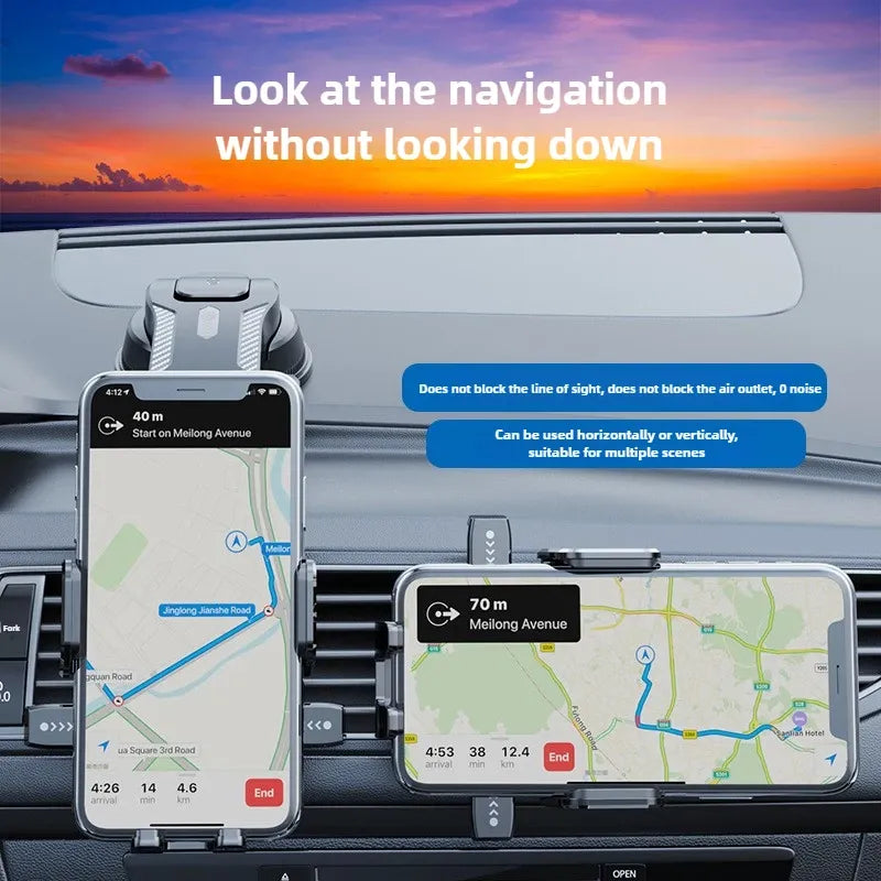 Vacuum Suction Car Phone Mount Adjustable Dashboard Windscreen Holder Universal Smartphone Bracket for V888-ELOSUNG54081