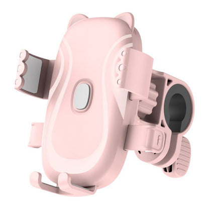 Cute Yellow Cat-Themed Bicycle Phone Holder - Motorcycle & Bicycle Handlebar Mount, Anti-Shake 360 degrees V888-ELOSUNG54086