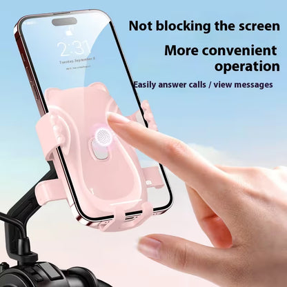 Cute Yellow Cat-Themed Bicycle Phone Holder - Motorcycle & Bicycle Handlebar Mount, Anti-Shake 360 degrees V888-ELOSUNG54086