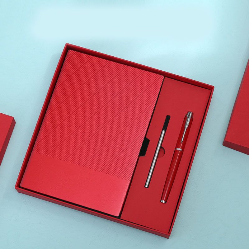 Red Luxury A5 Notebook and Pen Gift Set Business Journal Office Writing Diary Executive Stationery Present V888-ELOSUNG54088