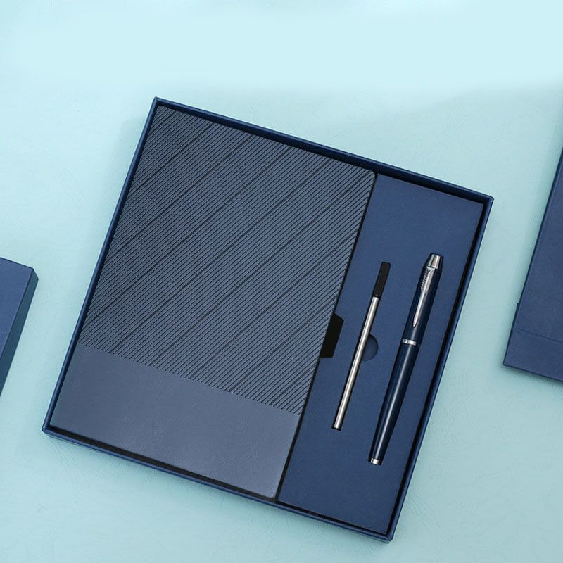 Misty Blue Luxury A5 Notebook and Pen Gift Set Business Journal Office Writing Diary Executive Stationery V888-ELOSUNG54089