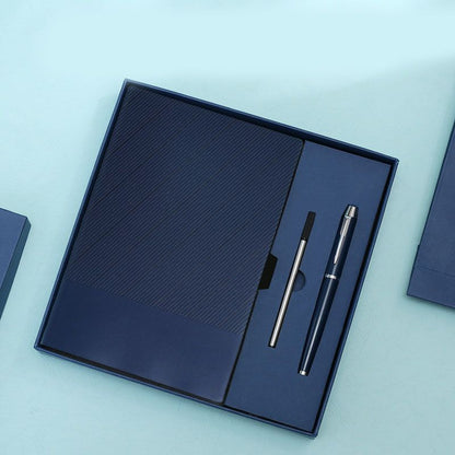 Dark Blue Luxury A5 Notebook and Pen Gift Set Business Journal Office Writing Diary Executive Stationery V888-ELOSUNG54090