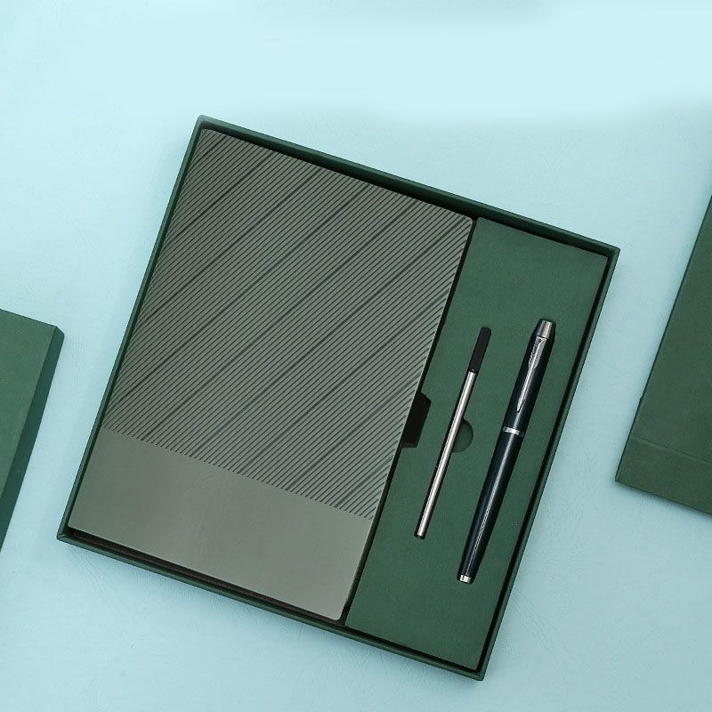 Green Luxury A5 Notebook and Pen Gift Set Business Journal Office Writing Diary Executive Stationery Present V888-ELOSUNG54091