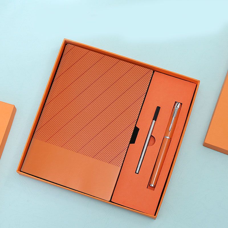 Yellow Luxury A5 Notebook and Pen Gift Set Business Journal Office Writing Diary Executive Stationery Present V888-ELOSUNG54092